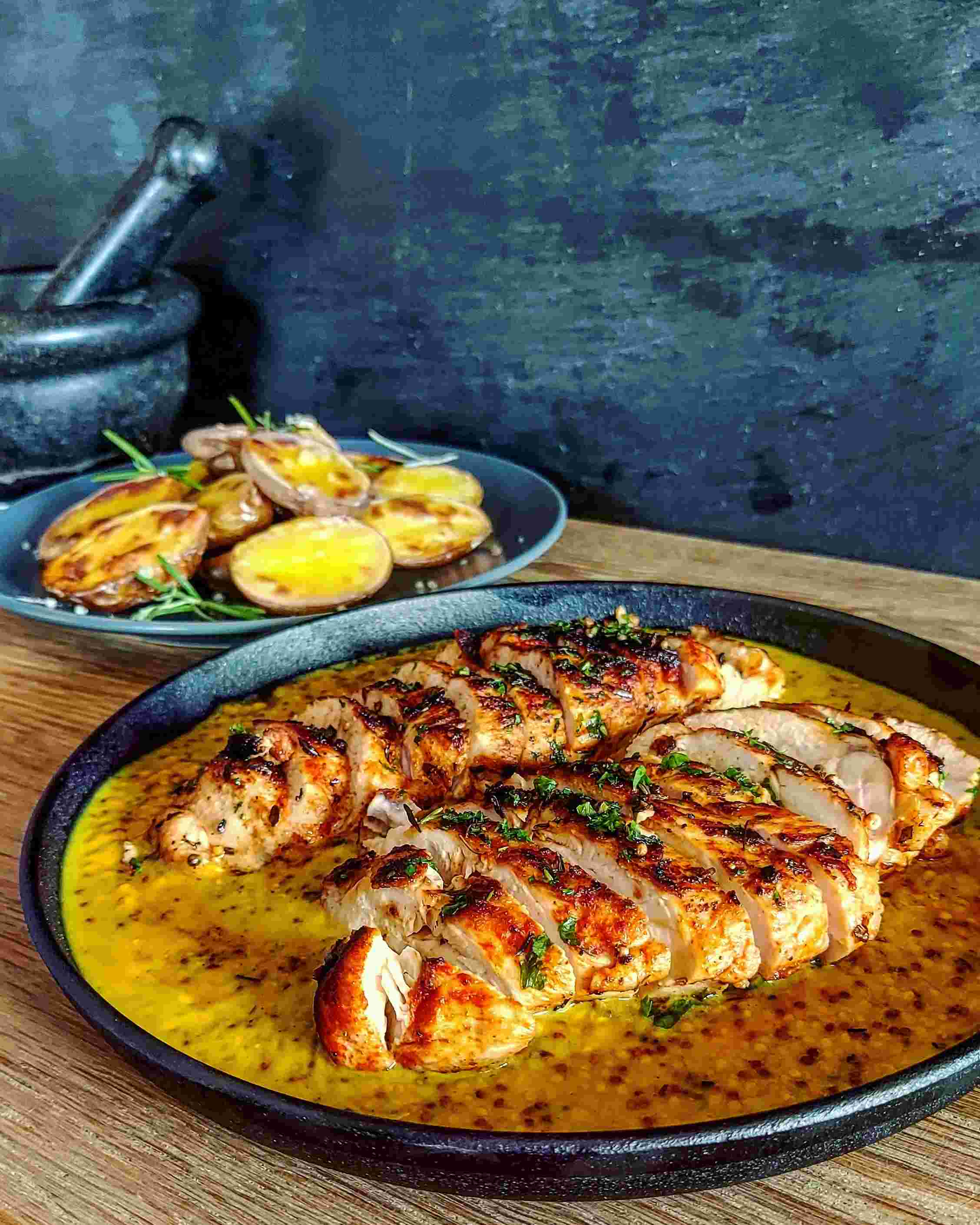 KUŘECÍ PRSÍČKA S HOŘČICOVOU OMÁČKOU