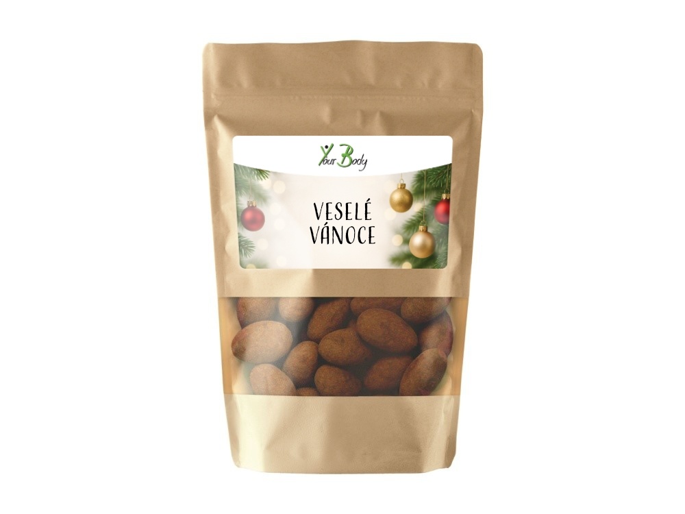 Mandle v mléčné čokoládě se skořicí 100g - Veselé Vánoce