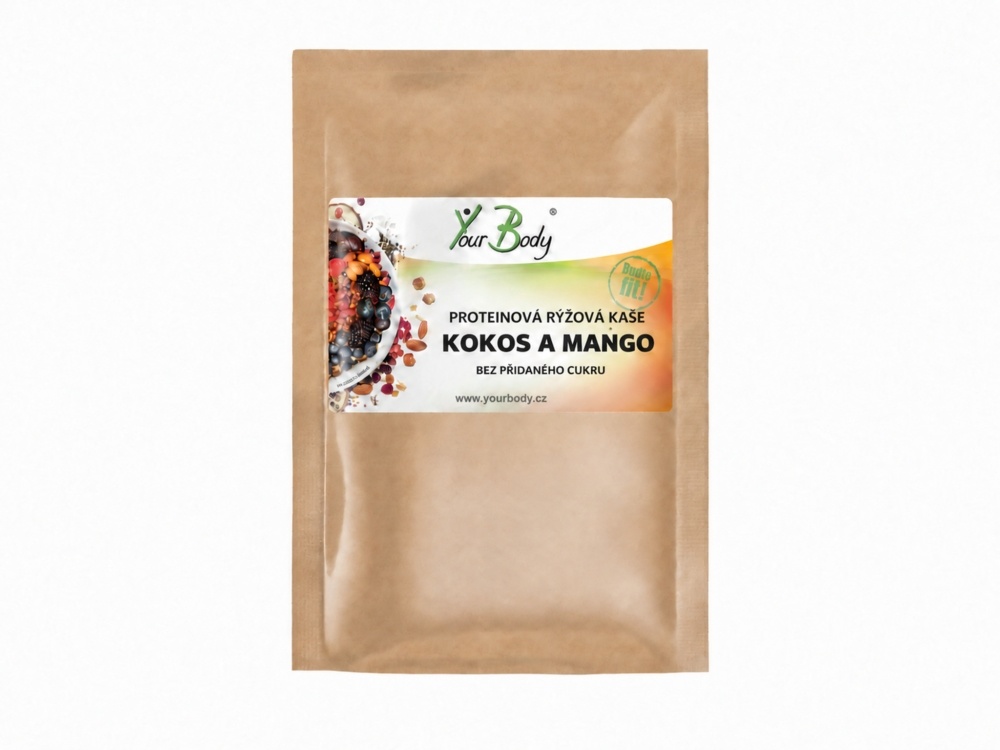 Proteinová rýžová kaše kokos a mango 65g sáček