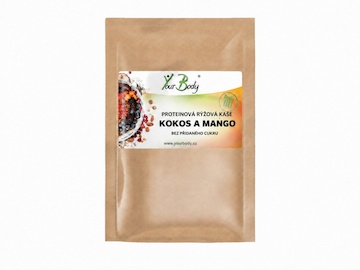 Proteinová rýžová kaše kokos a mango 65g sáček